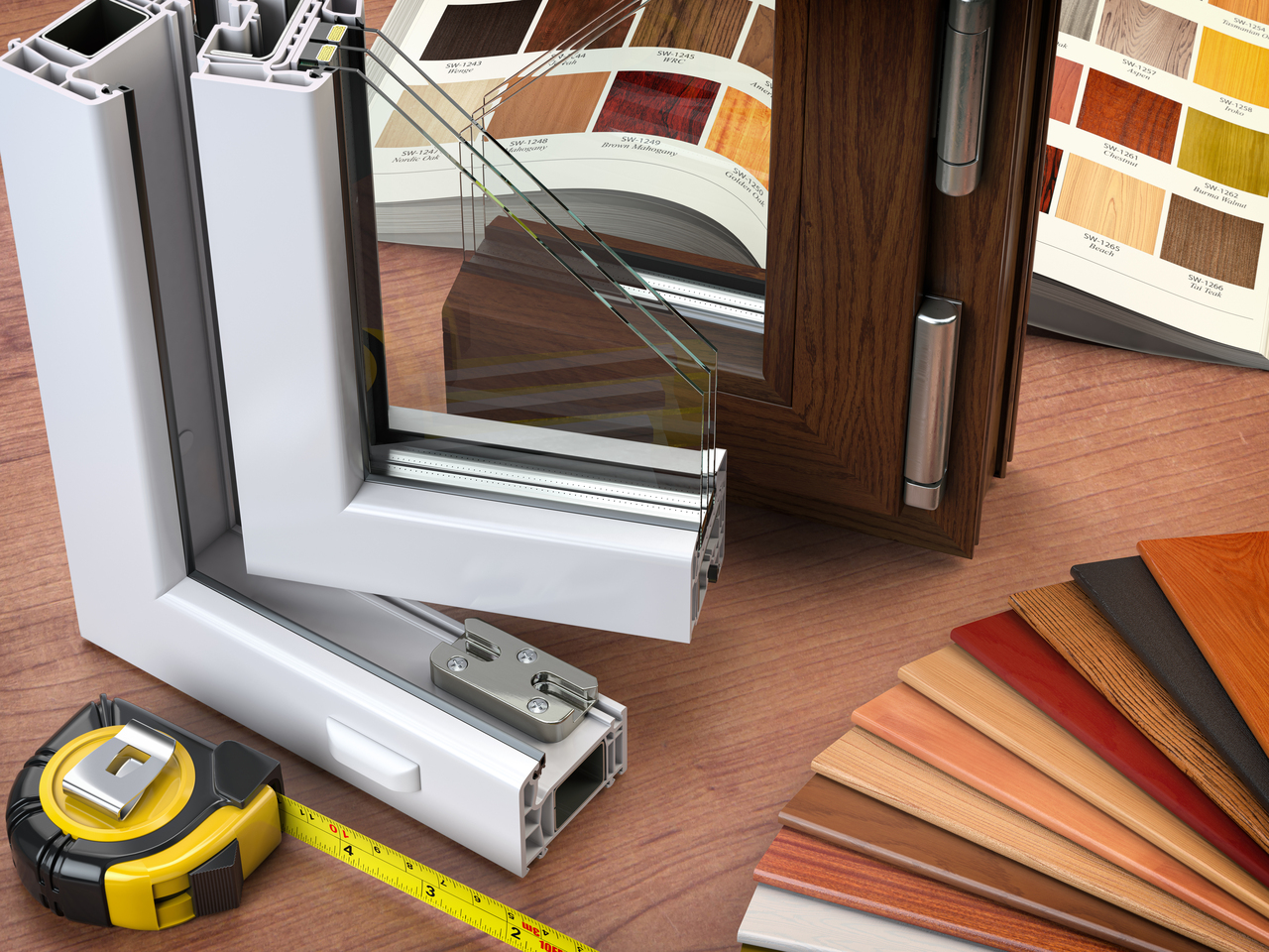 Corte transversal de acristalamiento doble y triple mostrando cámaras de aire